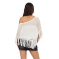thumbnail image 2 of Forever 21 Women’s Fringe Off-the-Shoulder Crochet Poncho, Open Knit Boho Cover-Up Top for Festivals and Beach Styling, XS-XL, 2 of 6