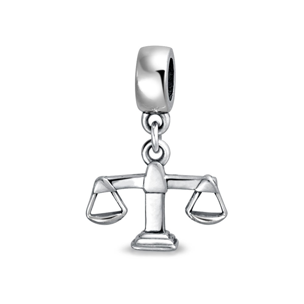 Scales of Justice Lawyer Judge Law Zodiac Libra Dangle Charm for Euro Bracelets