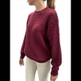 thumbnail image 2 of Suéteres de Cuello Redondo para Mujer, de Punto , Suaves, Informales, Modernos, Clásicos, de Larga, para Otoño. Rojo Vino L, 2 of 7