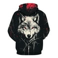 thumbnail image 3 of WHNBCW Funny Wolf Printed Hoodie Animal Graphic Sweatshirt, 3 of 8