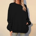 thumbnail image 3 of Admvng Sweatshirt for Women Fashion Casual Long Sleeve Ladies Loose Pocket Long Hoodless Sweatshirts Tops Blouse，Size S-2XL, 3 of 7