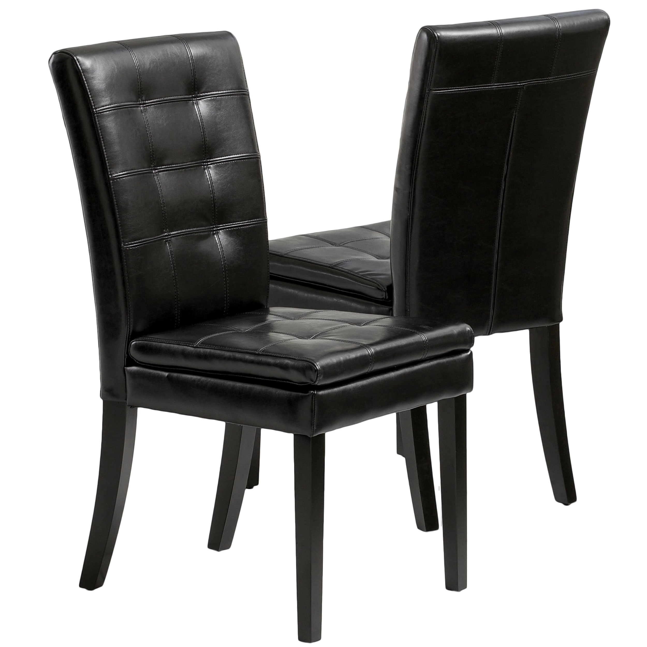 Mayme Parsons Dining Chair Set Of 2, Black Leather Parsons Dining Chairs