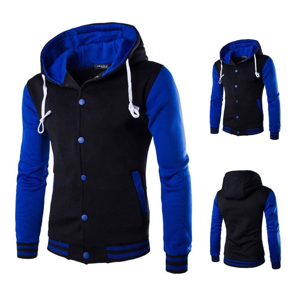 Men Hoodies Tracksuit Sweatshirt Men s Coat Long Sleeves Pullover Hoodies Sportswear Baseball Uniform Jacket Walmart