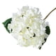 thumbnail image 1 of Arreglo floral de hortensias artificiales de tela de seda de 17,7 pulgadas con hojas verdes. Blanco, 1 of 9