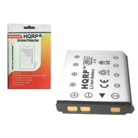 HQRP Battery for General Electric GE J1050, E1255W, E1055W, E1450W, E1480W, E1486TW, G3WP, G5WP, J1250, J1455 Digital Camera plus HQRP LCD Screen