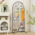 thumbnail image 6 of Grid Wall Panel Display Stand, 2' x 5.2' FT Black Grid Wall Panels, Movable Gridwall Retail Display Racks, Floorstanding Heavy Duty Gridwall for Art Craft Shows, Retail Displays, 6 of 7