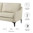 thumbnail image 6 of Modway Corland Modern Style Upholstered Fabric and Metal Sofa in Beige, 6 of 9