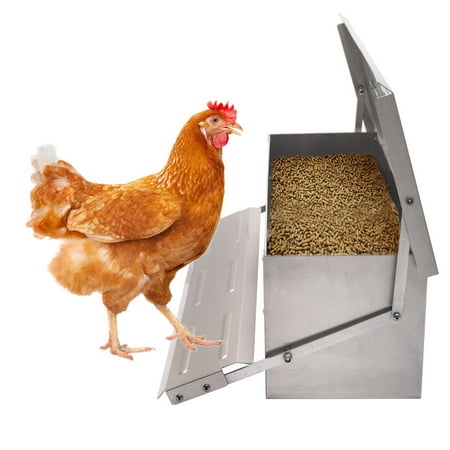 Chicken Feeder Automatic Treadle Self Open Aluminium Feed Chook