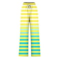 thumbnail image 4 of WFJCJPAF 2025 New Product Capri Pants for Women with Drawstring And Pockets,Women's Fashionable Striped Printed Drawstring Wide Leg Pants - Yellow L, 4 of 4