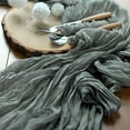 thumbnail image 4 of BalsaCircle 10 Feet Gray Cotton Cheesecloth Gauze Extra Table Runner Home Decorations, 4 of 8