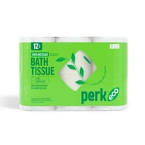 Perk Eco Recycled Toilet Paper 2-ply White 240 Sheets/Roll 12 Rolls/Case (PK63226)