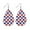 H, variant on American Flag Faux Leather Earrings for Women, Pentagram Red White Blue Dangle Earrings Lightweight Earrings Independence Day Patriotic Jewelry