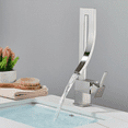 thumbnail image 5 of Brushed Nickel Waterfall Bathroom Sink Faucet Vanity Mixer 1 Hole Single Handle, 5 of 13
