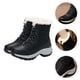 thumbnail image 5 of Botas de nieve cálidas con forro de piel sintética para mujer, zapatos con cordones antideslizantes de invierno, botines, 5 of 5
