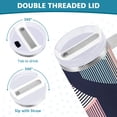 thumbnail image 3 of Yayeee 40oz Stainless Steel Tumbler with Straw and Handle Double-Wall Insulated Travel Water Bottle, Dark Cubes, 3 of 8