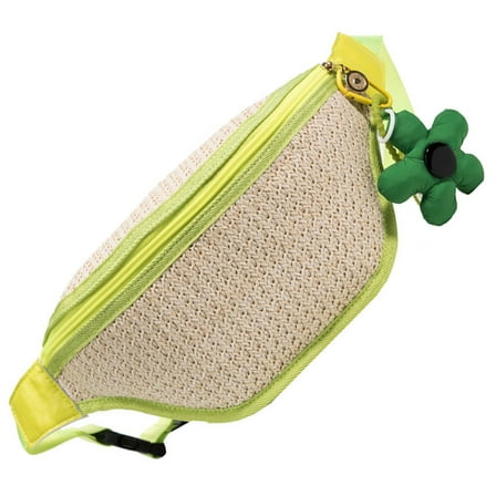 HEMOTON Straw Belt Bag Shoulder Bag Woven Purse Crossbody Bag Crossbody Wallet