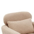 thumbnail image 6 of 29.5"Modern Accent Chair Armchair Upholstered Reading Chair Single Sofa Leisure Club Chair with Gold Metal Leg and Throw Pillow for Living Room Bedroom Dorm Room Office, Light Camel, 6 of 7