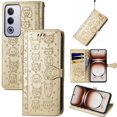 thumbnail image 1 of Funda Cartera FOXDOCK para OPPO A3 Pro , Flip PU con Relieve de Gatos y Perros, Tarjetero y Soporte, 1 of 6