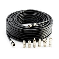 THE CIMPLE CO - 100' RG6 Black & 6 Universal Coaxial Cable Connector Ends - F81 RCA BNC Adapters