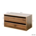 thumbnail image 7 of 2-Tier Stackable Storage Cabinet with 2 drawers for Small Space,Walnut, 7 of 7