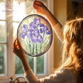 thumbnail image 2 of Purple Iris Flower Stained Glass Suncatcher, Flower Lovers Window Decor, Birth Month Flower Gift, Gift for Her, Mother's Day Gift, 2 of 3