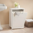 OakRidge Tilt Out Laundry Hamper Bin Freestanding Bathroom Storage White 29 ½