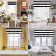 thumbnail image 6 of Rod Pocket Window Valances Minimalistic Black White Short Kitchen Curtains Chic Stripes Window Treatment Drapes for Bedroom Bathroom Living Room 56x16In,1 Panel, 6 of 9