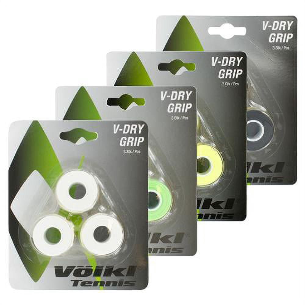 VOLKL V-Dry Grip | Overgrip | High Performance Tennis Grip (Neon Yellow, 3-Pack)