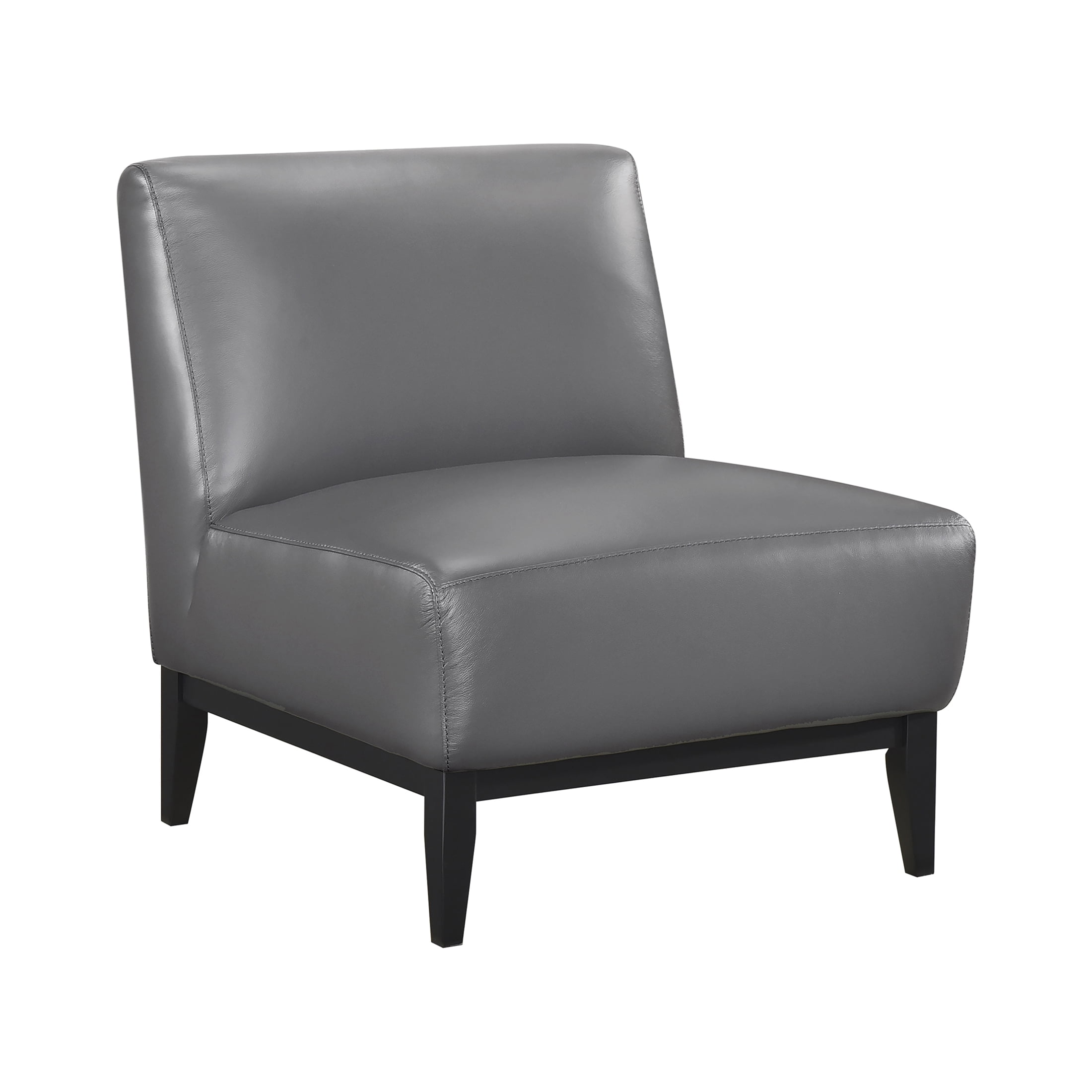 OakvillePark Mossmere Leather Accent Chair, Dark Gray