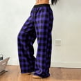 thumbnail image 5 of Gamivast Checkered Pants Women Loose Fit Elastic Drawstring Waist Plaid Print Lounge Pants Soft Breathable Wide Leg Lounge Pants Casual Pajama Outfits, 5 of 9