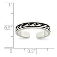 thumbnail image 2 of White Sterling Silver Ring Band Toe Antiqued Adjustable, Size 6, 2 of 2