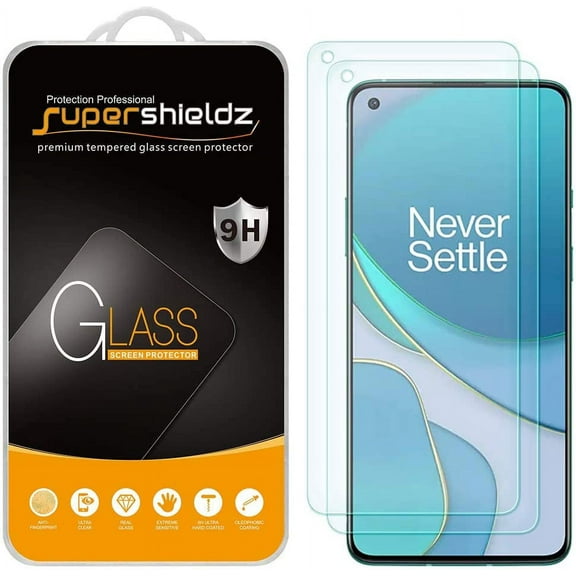 [2-Pack] Supershieldz for OnePlus 8T / OnePlus 8T Plus 5G Tempered Glass Screen Protector, Anti-Scratch, Anti-Fingerprint, Bubble Free