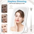 thumbnail image 2 of FeelGlad Makeup Mirror with Light, Lighted Vanity Mirror with Touch Screen, USB Rechargeable tabletop Makeup mirror, LED Brightness Adjustable, White, 2 of 6