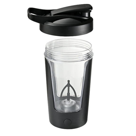 Electric Shake Cup Automatic Mixing Cup Coffee Milk Cup Portable Mixer Rotating Water Cup Black