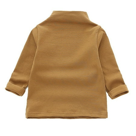 Children Girls Turtleneck Cotton Bottoming Shirt Long Sleeve Tops Blouse 1-5Y