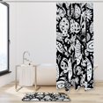 Easter Pongee Shower Curtain and Polyester Floor Mat Set 180x180cm