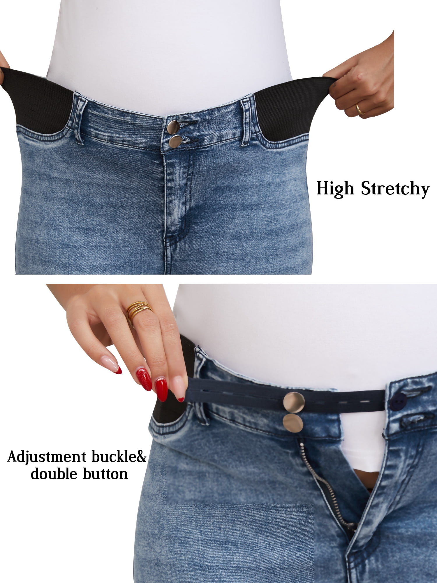 DARING DIVA Women's Maternity Stretchy Ripped Pregnancy Work Denim Pants XL Light Blue
