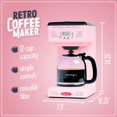 thumbnail image 4 of Nostalgia Retro 12-Cup Programmable Coffee Maker With LED Display, Automatic Shut-Off & Keep Warm, Pause-And-Serve Function, Pink, 4 of 4