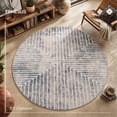 thumbnail image 3 of GLN Rugs Ephesus - Contemporary, Machine Washable Area Rug 5'3" Round Turkish Beige/Gray Home Carpet, 3 of 9