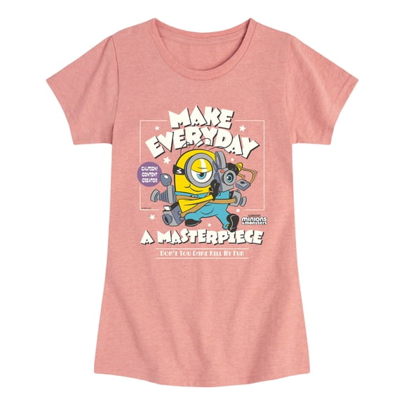 Minions 3 - Make Everyday A Masterpiece - Youth Girls Fitted Short Sleeve T-Shirt