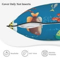 thumbnail image 5 of Velvet Decorative Throw Pillow Covers Set of 2, Soft Square Cushion Cover with Invisible Zipper Ocean Underwater Fish Printing, 18"x18", 5 of 7
