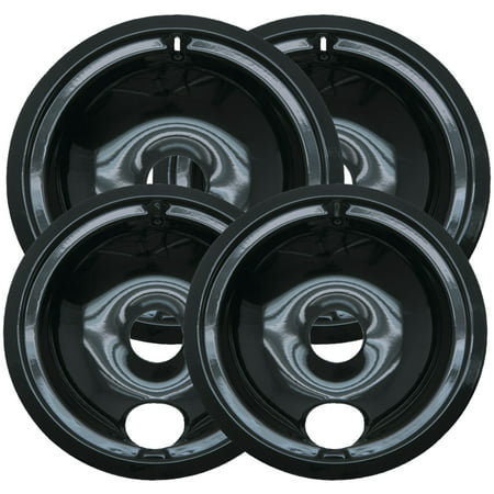 Range Kleen P119204XN Black Porcelain Drip Pans, Style B, (Best Way To Clean Stove Drip Pans)