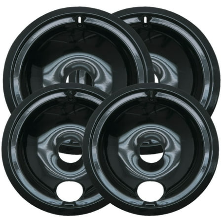 Black Self Cleaning Range - Range Kleen P119204XN Black Porcelain Drip Pans, Style B, Multipack