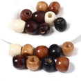 thumbnail image 2 of 100 piezas/lote de cuentas de madera natural de 9 a 11 mm para hacer joyas, cuentas de madera con agujeros grandes, accesorios para el cabello, pulseras y collares hechos a mano, 2 of 5