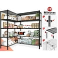 thumbnail image 6 of REIBII 68.9"W Heavy Duty Storage Shelves 72.4"H Wire Shelving Unite 5-Tier Adjustable Metal Shelves Garage Shelving Steel Shelf for Kitchen Pantry Basement,Black, 6 of 9