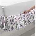 thumbnail image 2 of Floral Bed Skirt, Blue and Purple Colored Watercolor Iris Flowers and Splash on Background, Elastic Bedskirt Dust Ruffle Wrap Around for Bedding Decor, 4 Sizes, White and Multicolor, by Ambesonne, 2 of 2