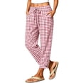 thumbnail image 2 of Bnwani Woman Pants, Wide Leg Elastic Waist Drawstring Fashion Causal Pants, 2 of 8