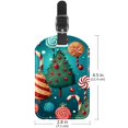 thumbnail image 6 of Square 2Pack PU Leather Christmas Candy Cruise Luggage Tag with Privacy Cover and Name ID Tag for Travel Handbags Backpacks Luggage Tags, 6 of 6