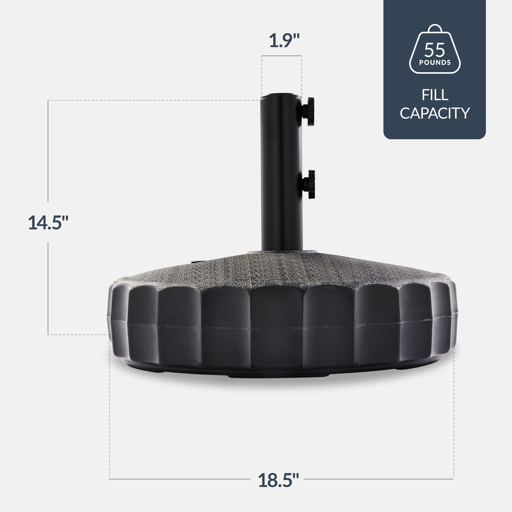Best Choice Products Fillable Plastic Patio Umbrella Base Stand, Pole Holder w/ Adjustment Knob, Fluted Style