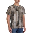 thumbnail image 2 of Vsdgher Wooden Texture Print Men's Dry Fit Mesh Athletic Shirts Moisture Wicking Tennis T-Shirt Tops, 2 of 9